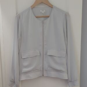 J. Crew Women's Soft Gray Zip-Front Blazer